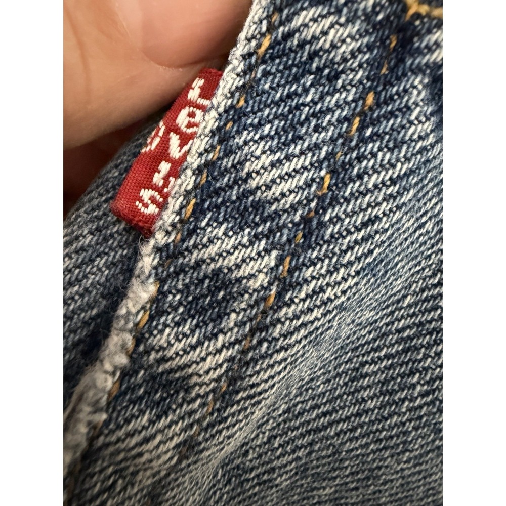 VTG Levis Cutoff Jean Shorts S Cheeky Raw Hem DIY Shortie Boho Festival Beach - Picture 12 of 12